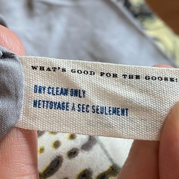 Anthropologie Leifsdottir Silk Panthers Play Dress Yellow Gray Size 0 - Picture 12 of 14